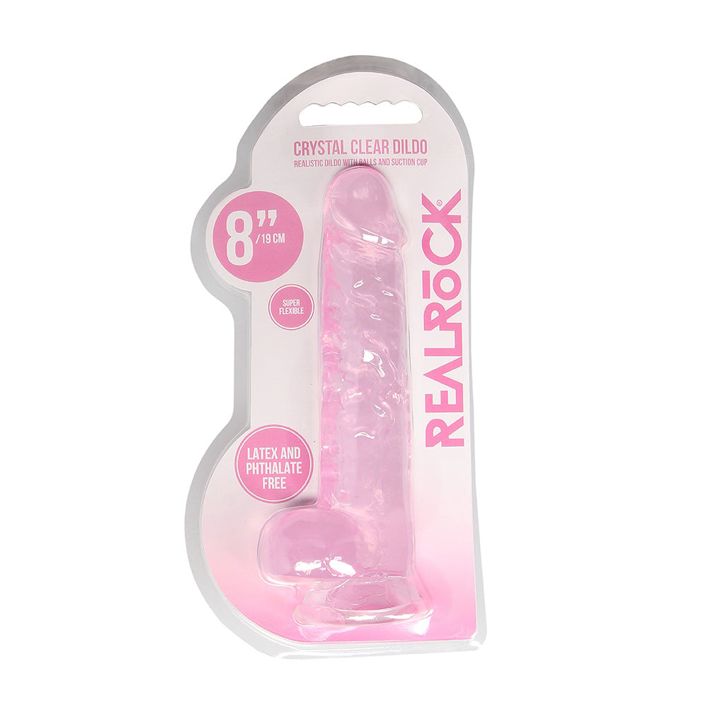 Realrock 8" Realistic Dildo With Balls Pink | 8714273543219 | Available at EroticWarehouse.com