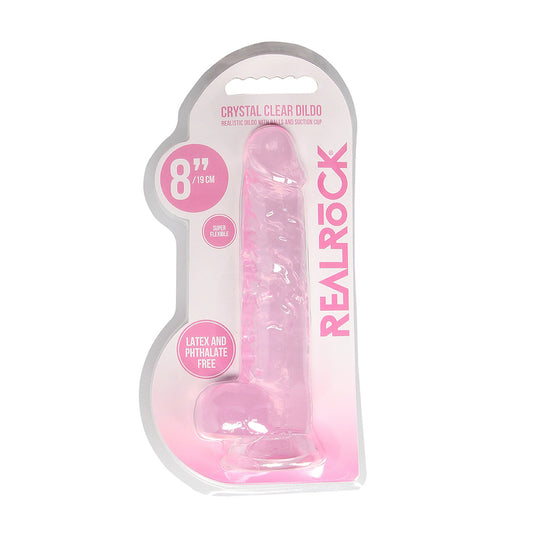 Realrock 8" Realistic Dildo With Balls Pink | 8714273543219 | Available at EroticWarehouse.com