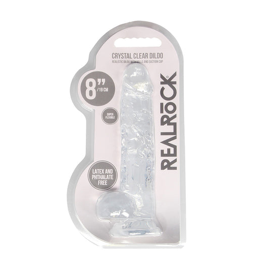 Realrock 8" Realistic Dildo With Balls Transparent | 8714273543226 | Available at EroticWarehouse.com