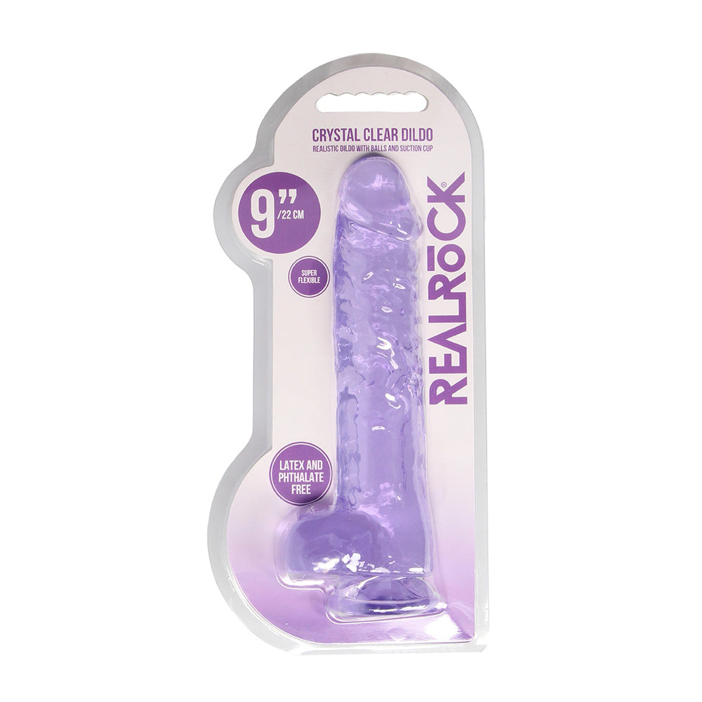 Realrock 9" Realistic Dildo With Balls Purple | 8714273543233 | Available at EroticWarehouse.com