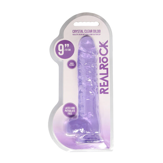 Realrock 9" Realistic Dildo With Balls Purple | 8714273543233 | Available at EroticWarehouse.com