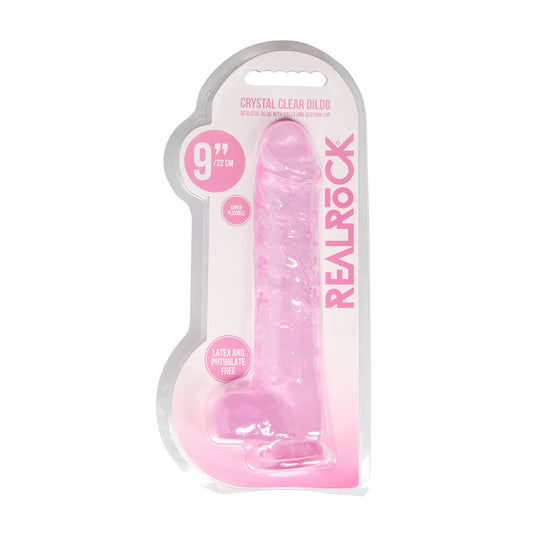 Realrock 9" Realistic Dildo With Balls Pink | 8714273543240 | Available at EroticWarehouse.com