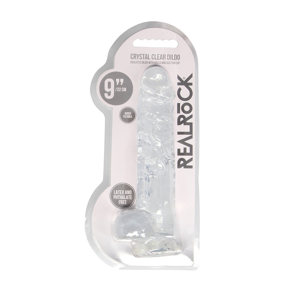 Realrock 9" Realistic Dildo With Balls Transparent | 8714273543257 | Available at EroticWarehouse.com