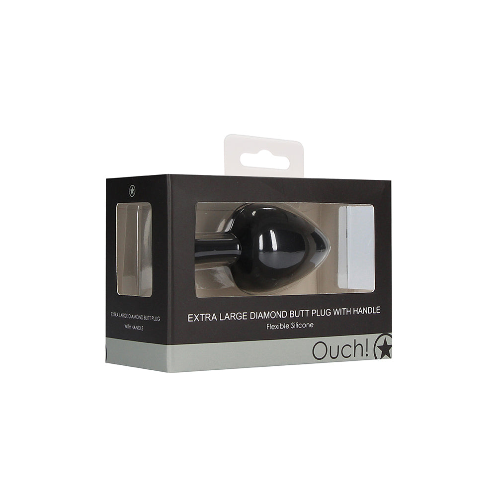 Extra Large Diamond Butt Plug With Handle Black | 8714273544148 | Available at EroticWarehouse.com
