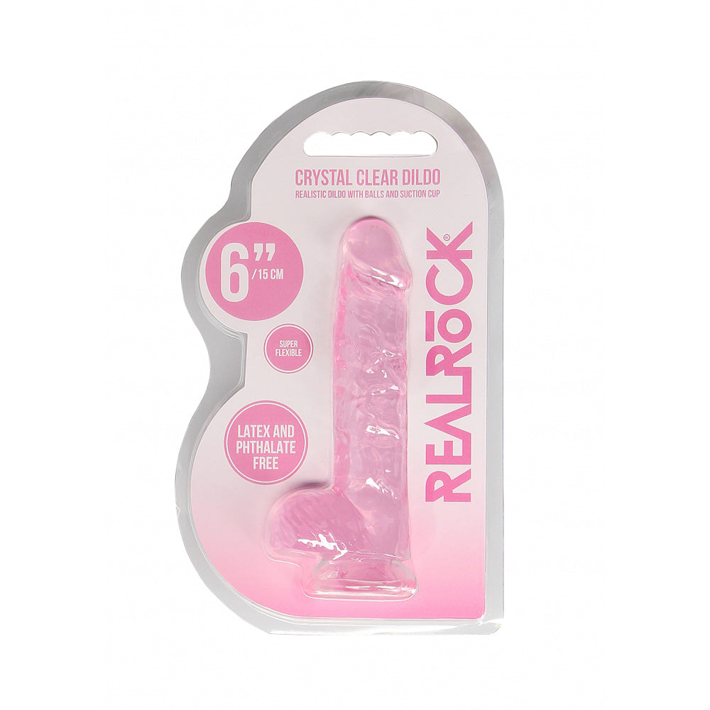 Realrock 6" Realistic Dildo With Balls Pink | 8714273544346 | Available at EroticWarehouse.com