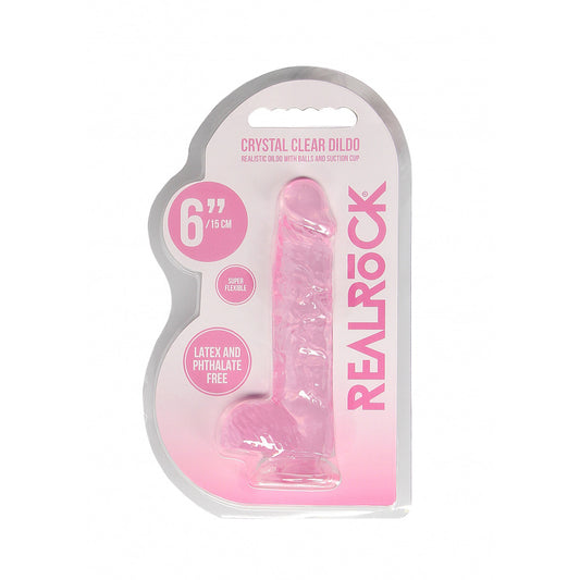 Realrock 6" Realistic Dildo With Balls Pink | 8714273544346 | Available at EroticWarehouse.com