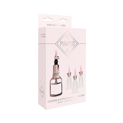 Shots Pumped Clitoral & Nipple Pump Set Medium Rose Gold | 8714273548443 | Available at EroticWarehouse.com