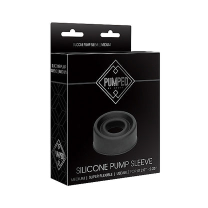 Shots Pumped Silicone Pump Sleeve Medium Black | 8714273548474 | Available at EroticWarehouse.com