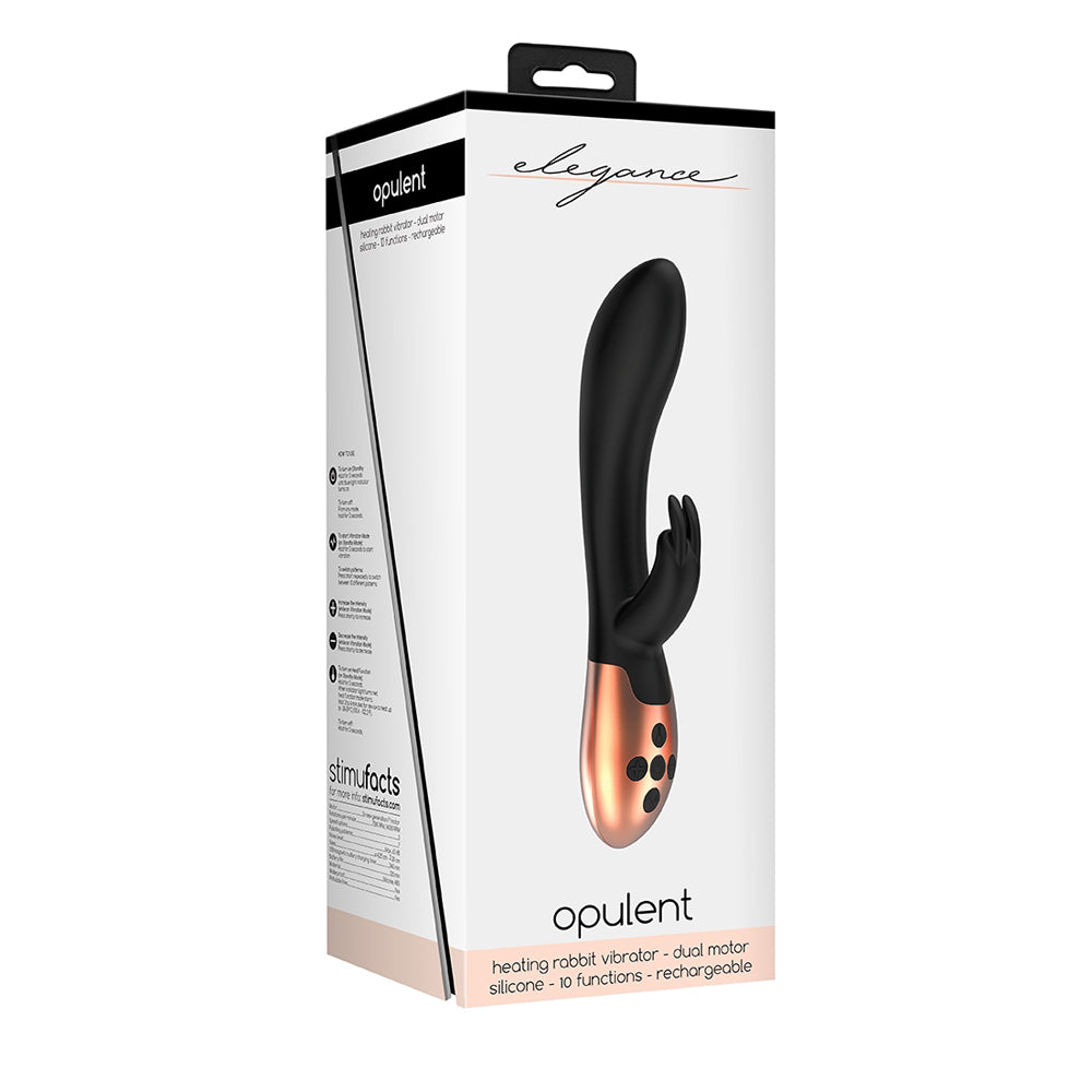 Elegance Heating Rabbit Vibrator Opulent Black | 8714273924933 | Available at EroticWarehouse.com