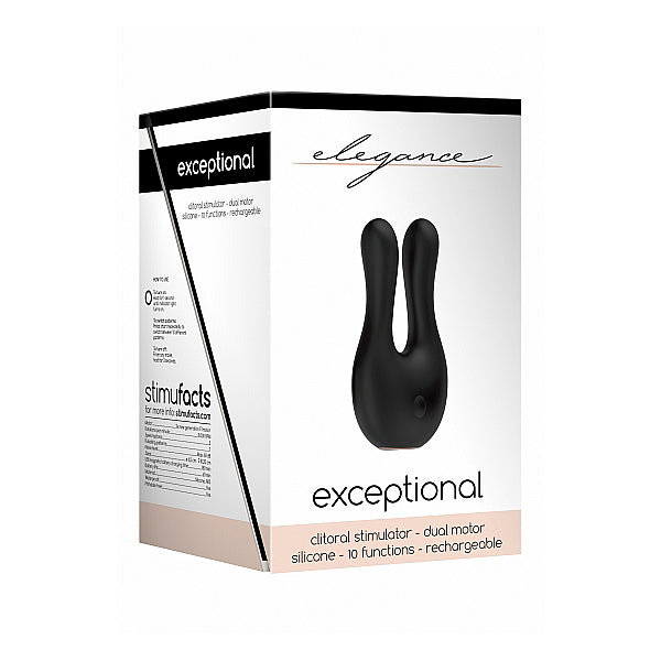 Elegance Dual Motor Clitoral Stimulator Exceptional Black | 8714273925077 | Available at EroticWarehouse.com