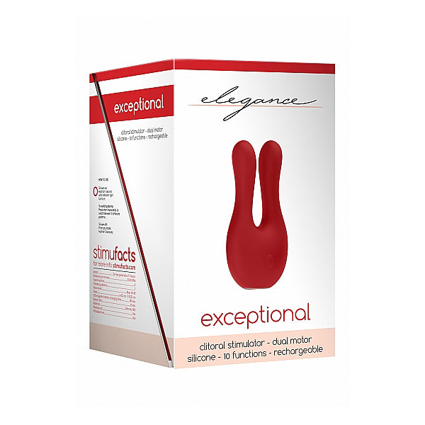 Elegance Dual Motor Clitoral Stimulator Exceptional Red | 8714273925084 | Available at EroticWarehouse.com