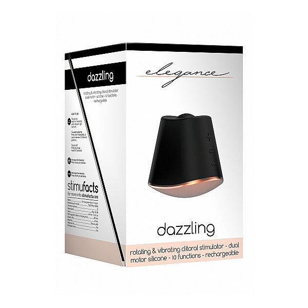 Elegance Rotating & Vibrating Clitoral Stimulator Dazzling Black | 8714273925350 | Available at EroticWarehouse.com