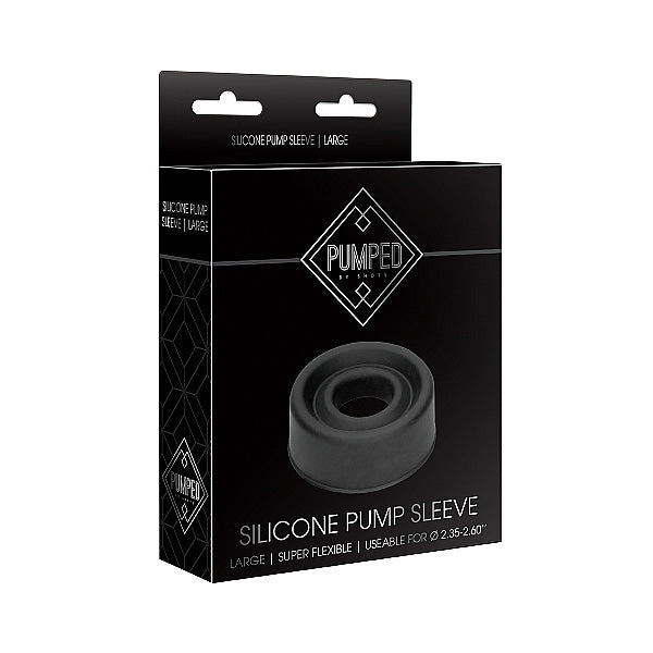 Shots Pumped Silicone Pump Sleeve Large Black | 8714273925862 | Available at EroticWarehouse.com