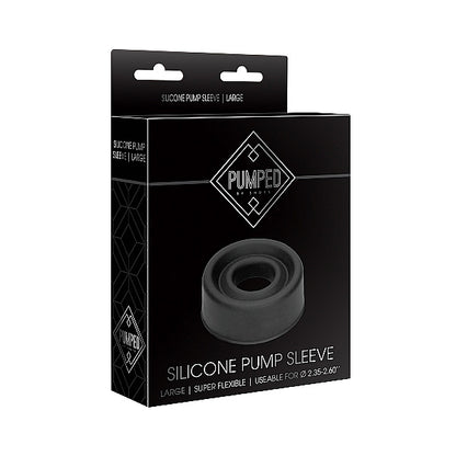 Shots Pumped Silicone Pump Sleeve Large Black | 8714273925862 | Available at EroticWarehouse.com