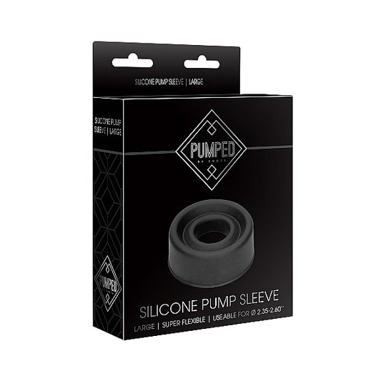 Shots Pumped Silicone Pump Sleeve Large Black | 8714273925862 | Available at EroticWarehouse.com