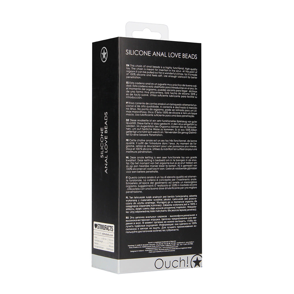 Ouch! Anal Love Beads Black | 8714273925879 | Available at EroticWarehouse.com