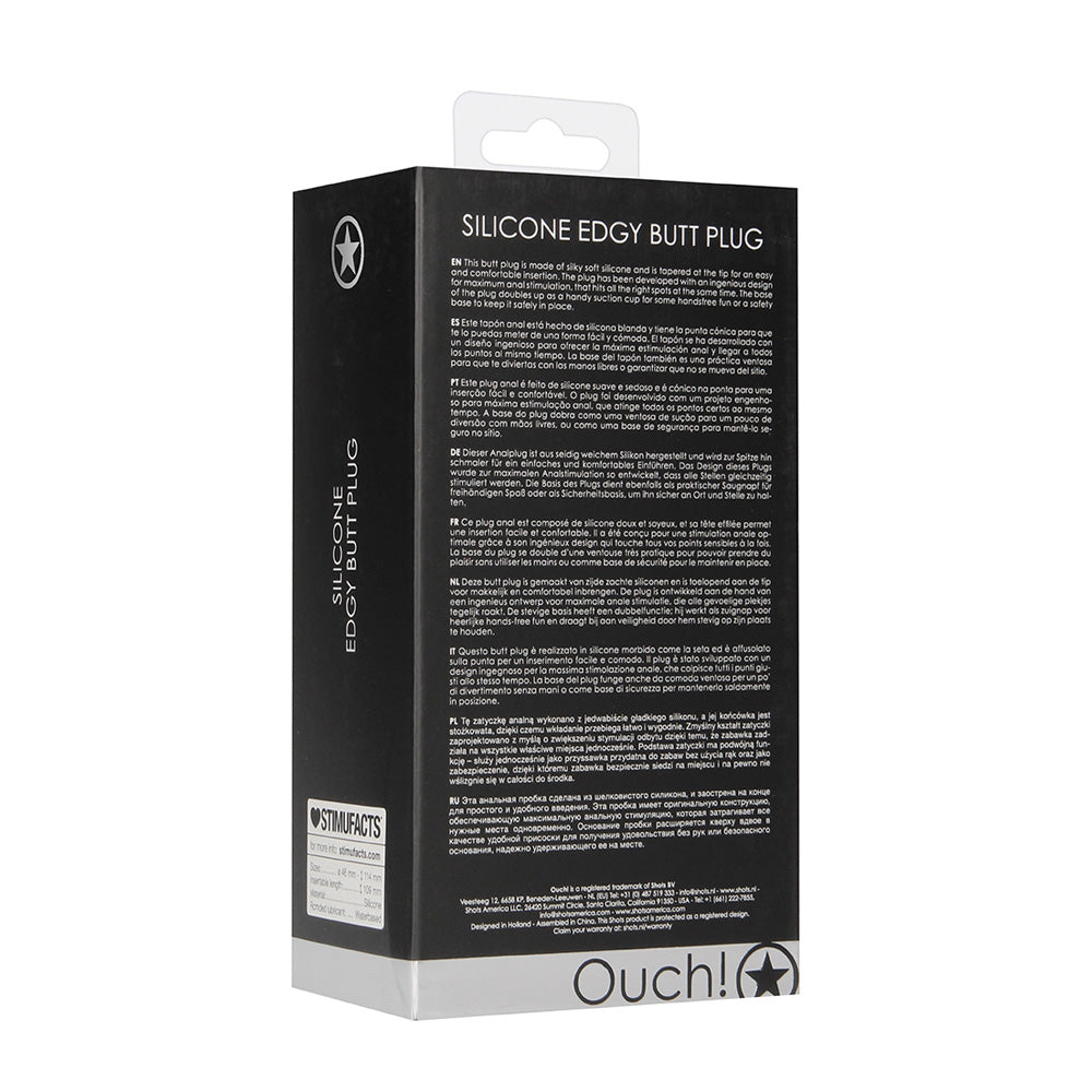 Ouch! Edgy Butt Plug Black | 8714273925886 | Available at EroticWarehouse.com