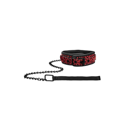 Ouch! Luxury Collar With Leash Burgundy | 8714273928634 | Available at EroticWarehouse.com