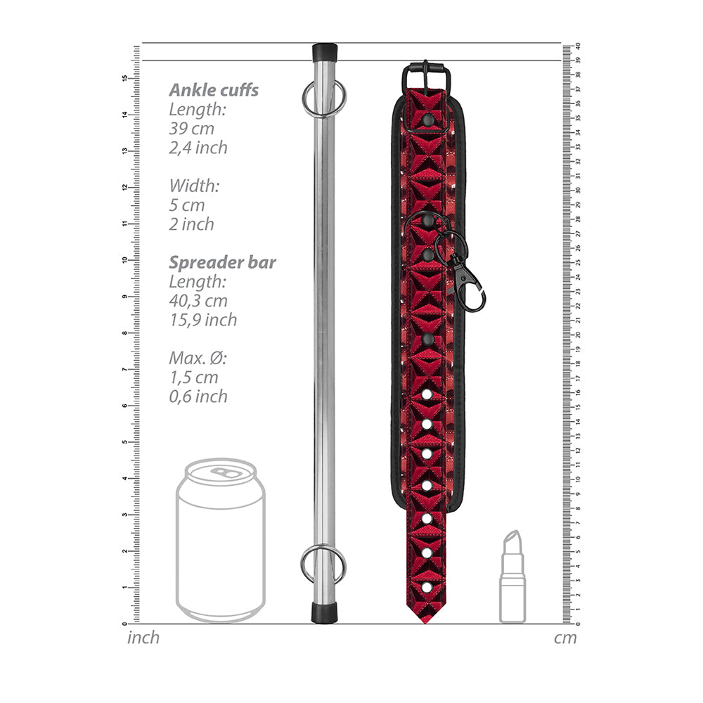 Ouch! Luxury Spreader Bar Burgundy | 8714273928689 | Available at EroticWarehouse.com