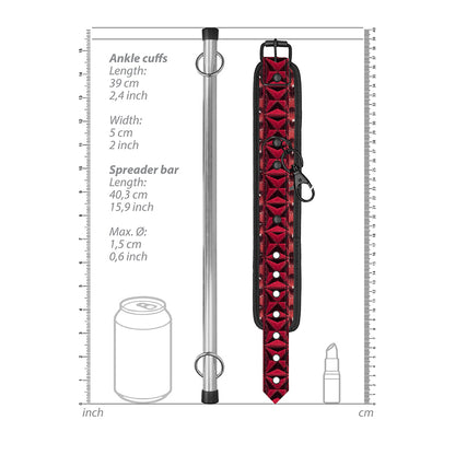 Ouch! Luxury Spreader Bar Burgundy | 8714273928689 | Available at EroticWarehouse.com