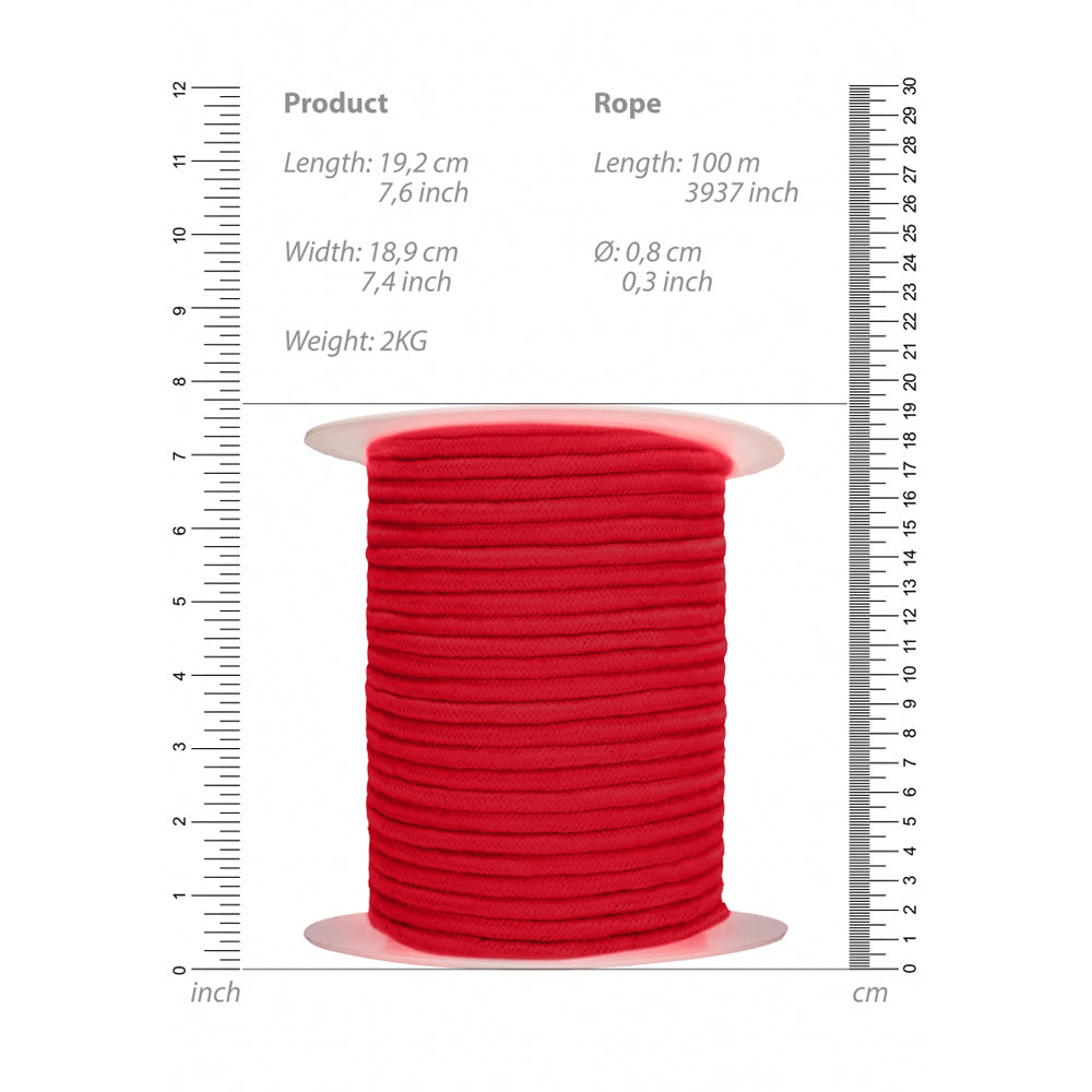 Ouch! Bondage Rope 100 Meter Red | 8714273929273 | Available at EroticWarehouse.com