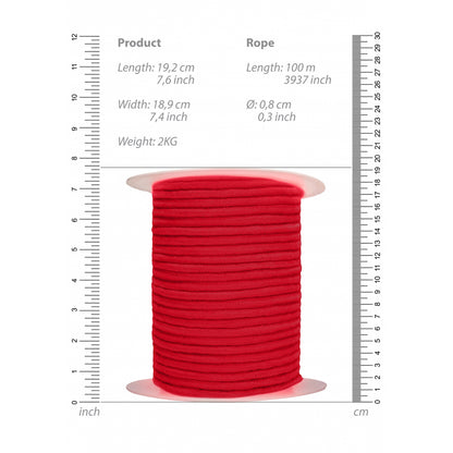 Ouch! Bondage Rope 100 Meter Red | 8714273929273 | Available at EroticWarehouse.com