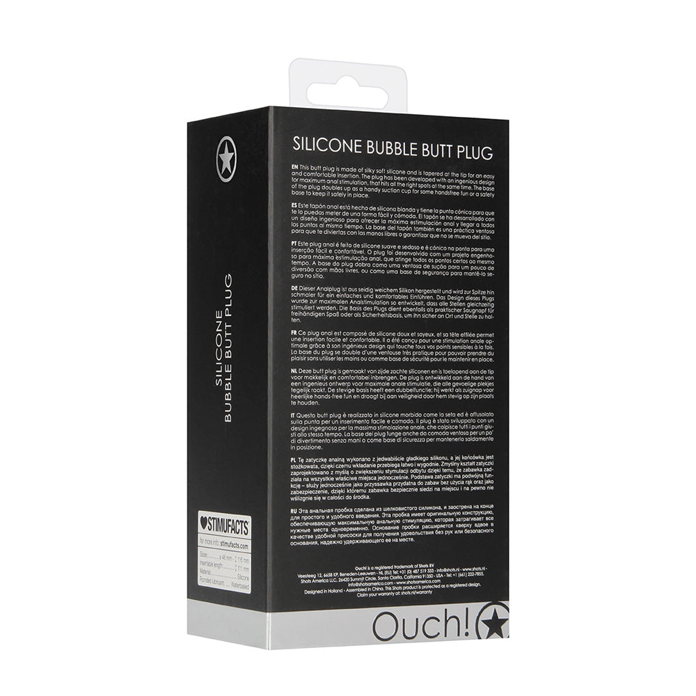 Ouch! Bubble Butt Plug Black | 8714273930682 | Available at EroticWarehouse.com