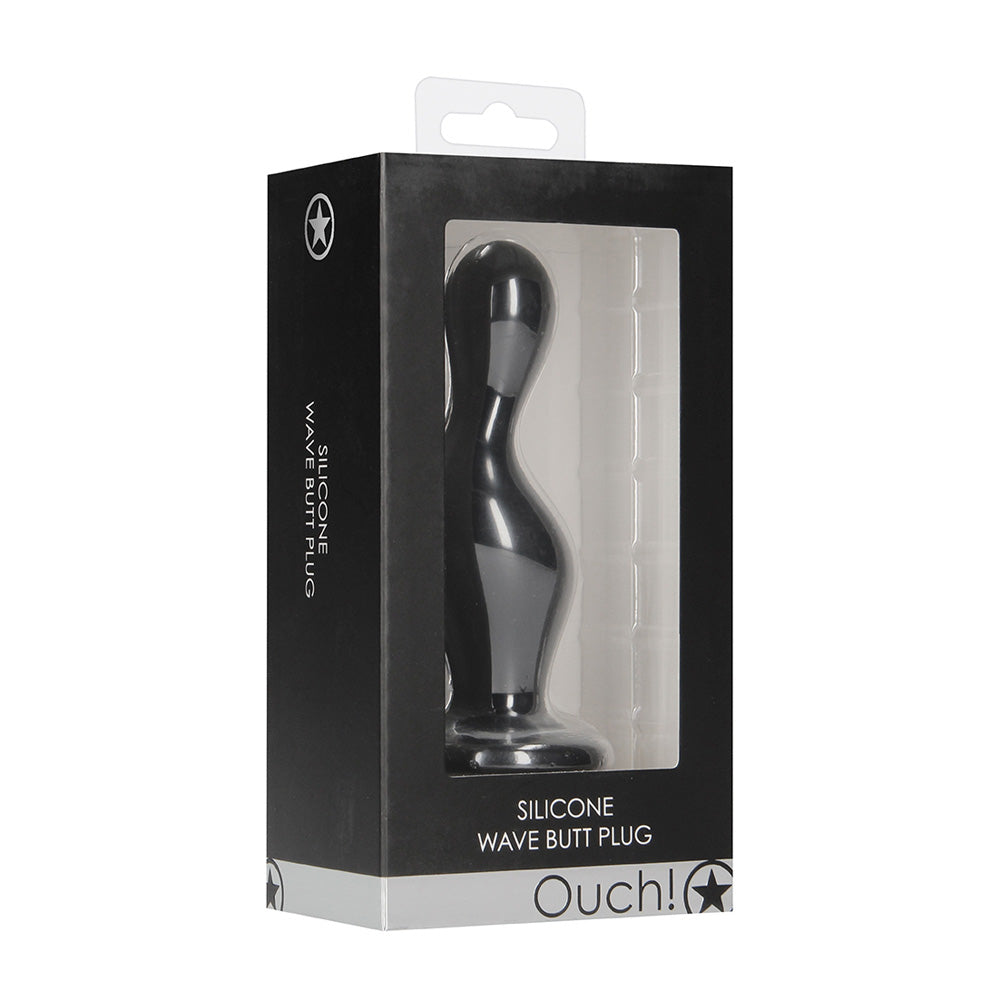 Ouch! Wave Butt Plug Black | 8714273930712 | Available at EroticWarehouse.com