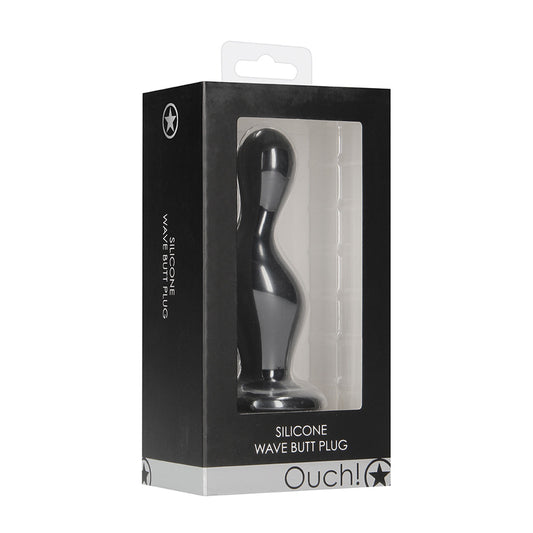 Ouch! Wave Butt Plug Black | 8714273930712 | Available at EroticWarehouse.com