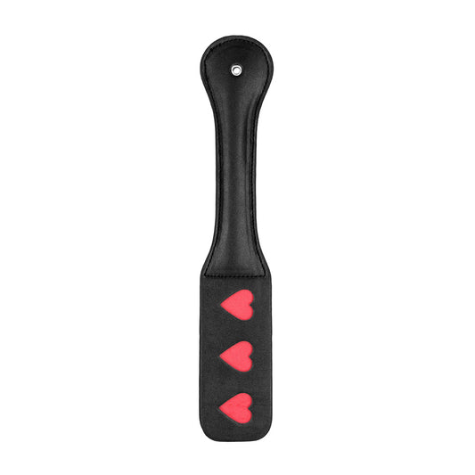 Ouch! Paddle Hearts Black | 8741273504018 | Available at EroticWarehouse.com