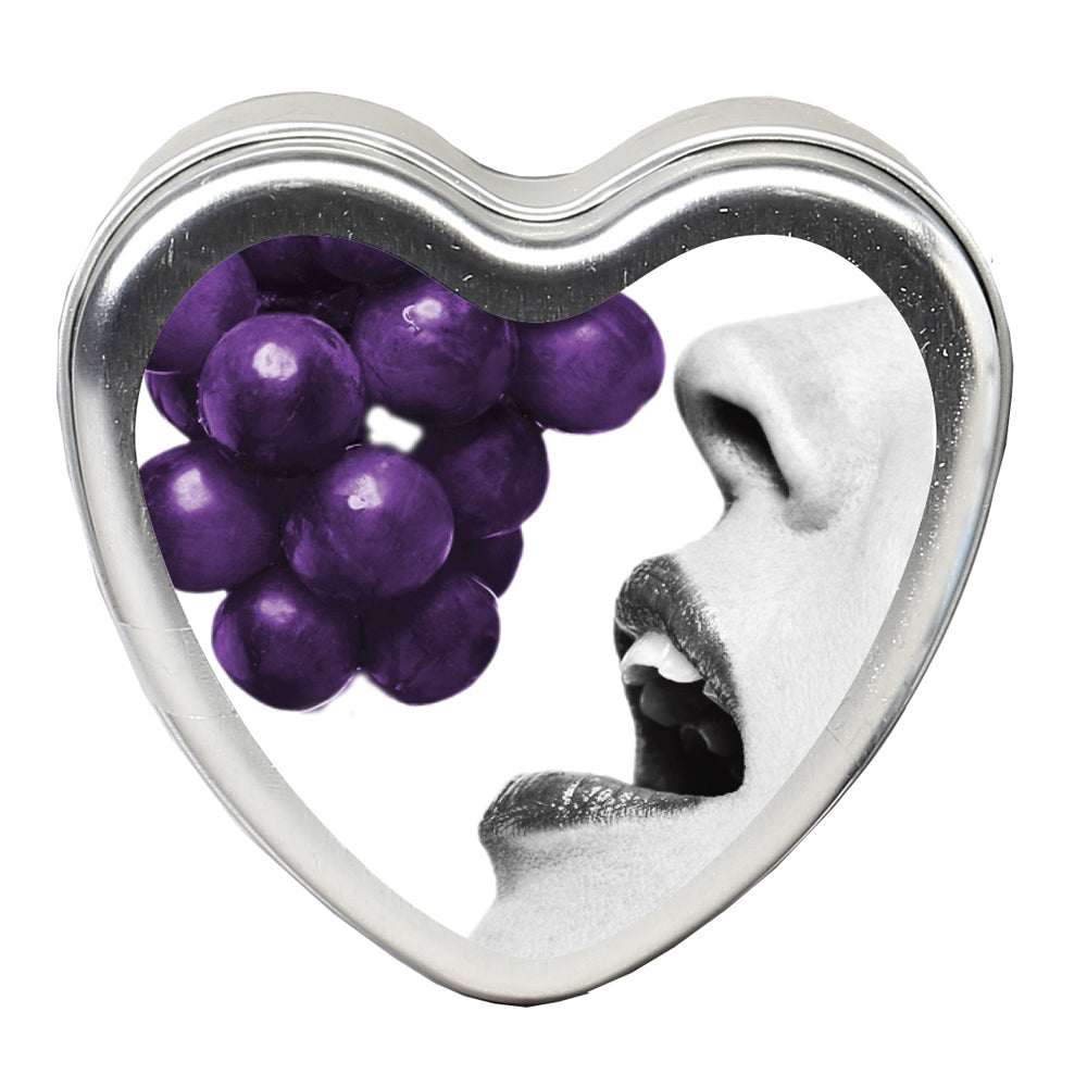 Candle 3 N 1 Heart Edible Grape 4.7 oz. | 879959001860 | Available at EroticWarehouse.com