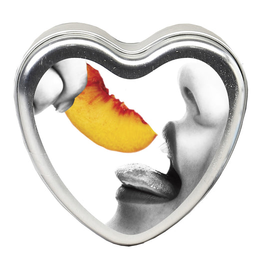 Candle 3 N 1 Heart Edible Peach 4.7 oz. | 879959001884 | Available at EroticWarehouse.com