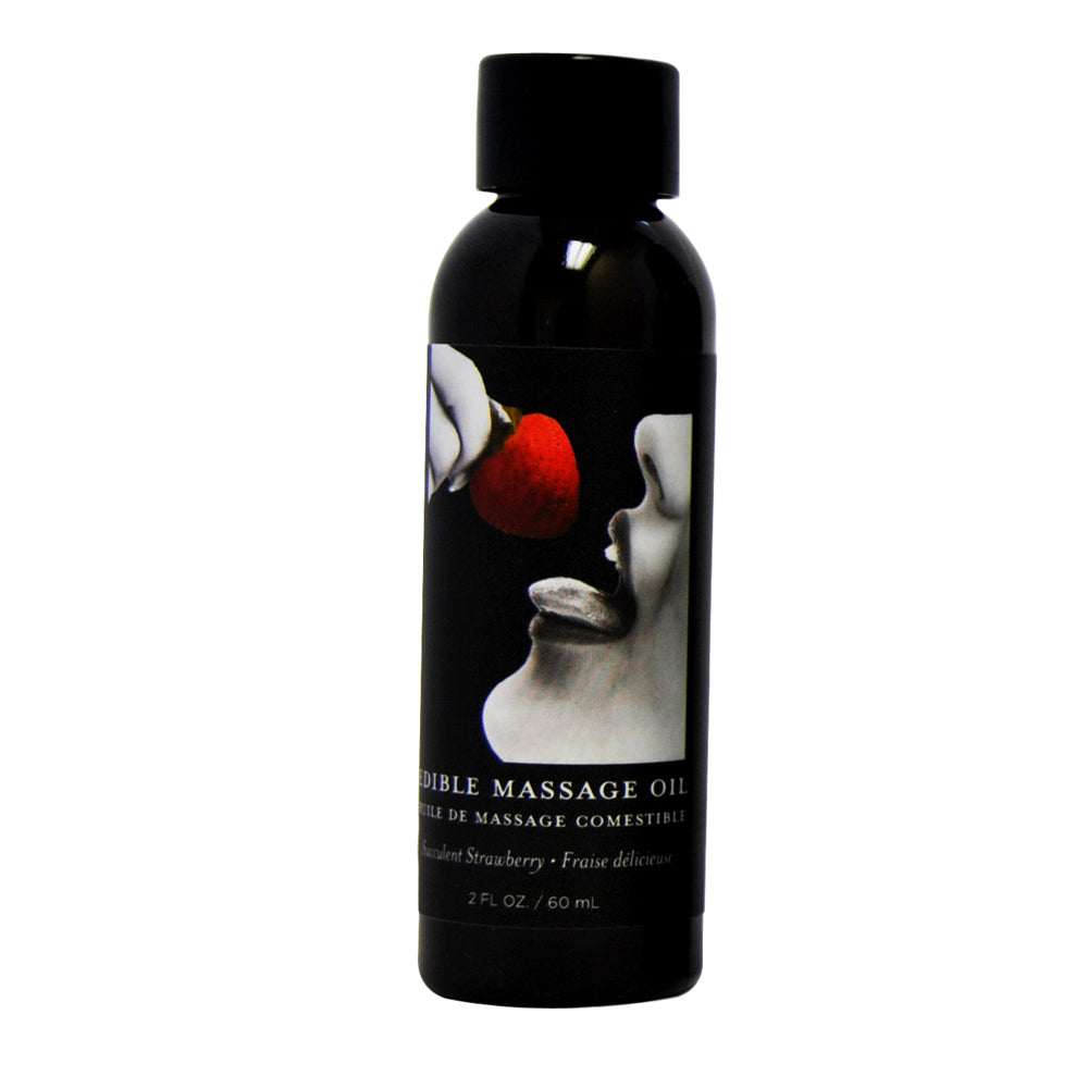 Edible Massage Oil Strawberry 2 oz. | 879959004397 | Available at EroticWarehouse.com