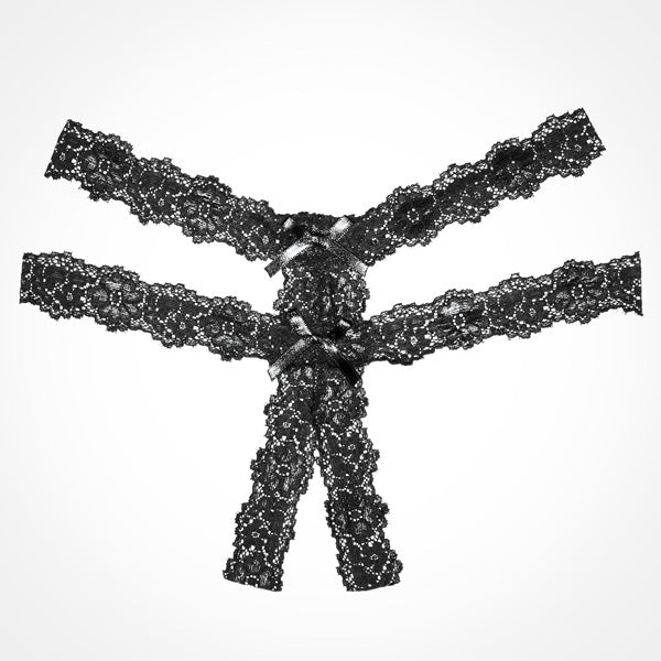 Southern Rhapsody Crotchless Panty One Size Black | 883045908353 | Available at EroticWarehouse.com