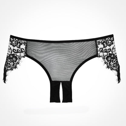 Lavish & Lace Crotchless Panty One Size Black | 883045908384 | Available at EroticWarehouse.com