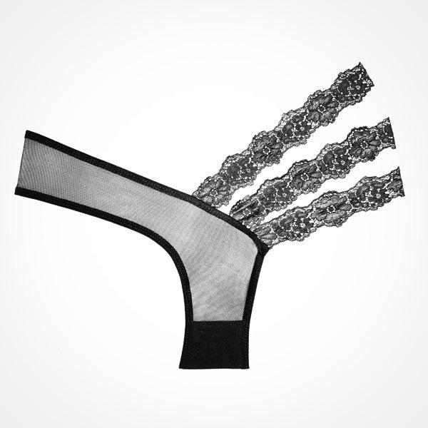 Wild Orchid Panty One Size Black | 883045908414 | Available at EroticWarehouse.com