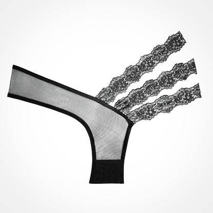 Wild Orchid Panty One Size Black | 883045908414 | Available at EroticWarehouse.com