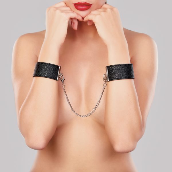 Adore Wrist Cuffs With Connector Chain One Size | 883045911247 | Available at EroticWarehouse.com