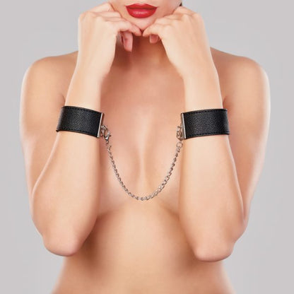 Adore Wrist Cuffs With Connector Chain One Size | 883045911247 | Available at EroticWarehouse.com