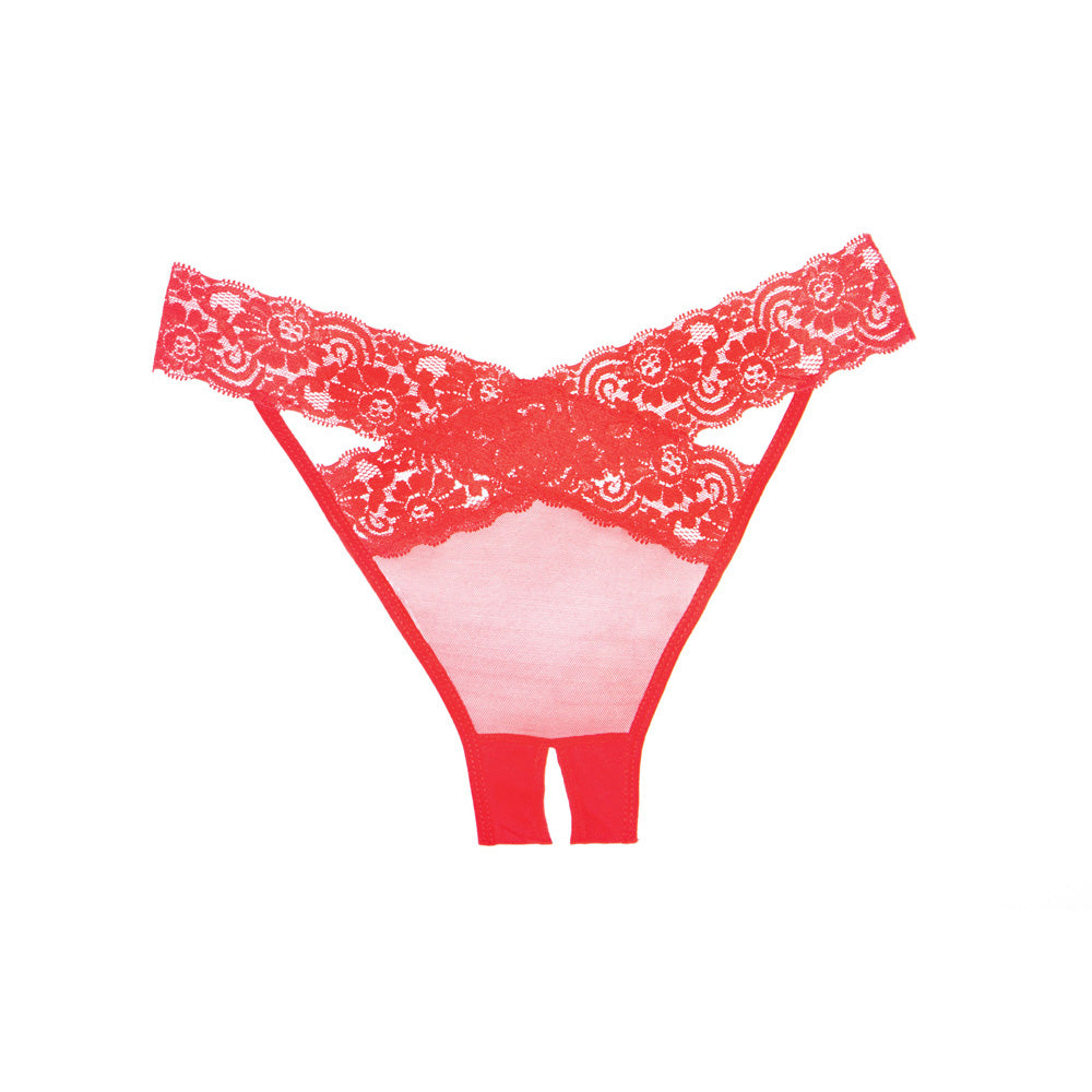 Adore Desire Panty Crotchless One Size Red | 883045913012 | Available at EroticWarehouse.com