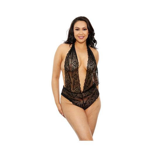 Lace Teddy Plus Size Black | 8932130103417 | Available at EroticWarehouse.com