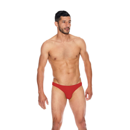 Men's Microfiber Open Back Underwear Red S/M | 8932130708131 | Available at EroticWarehouse.com