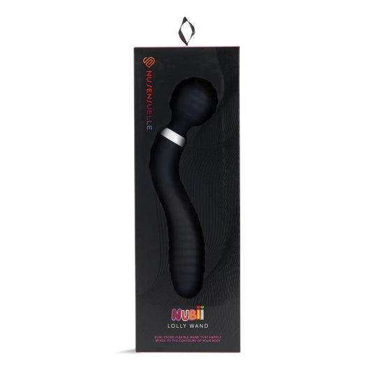 Lolly Double-Ended Flexible Nubii Wand Black | 9342851003405 | Available at EroticWarehouse.com