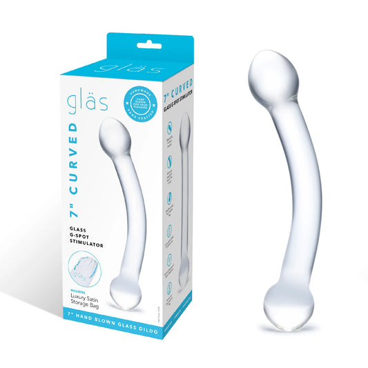 7 Inch Curved Glass G-Spot And Prostate Stimulator | 4890808169681 | Available at EroticWarehouse.com