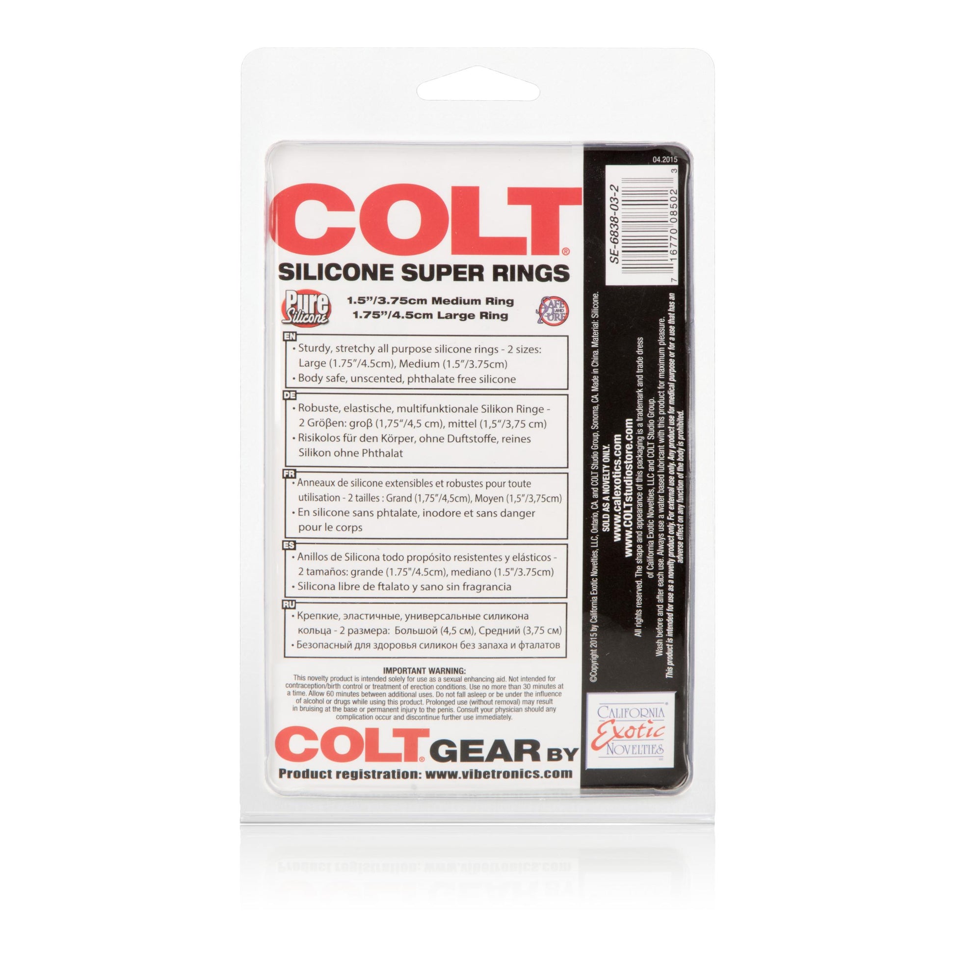 Colt Silicone Super Rings - Black | 716770085023 | Available at EroticWarehouse.com