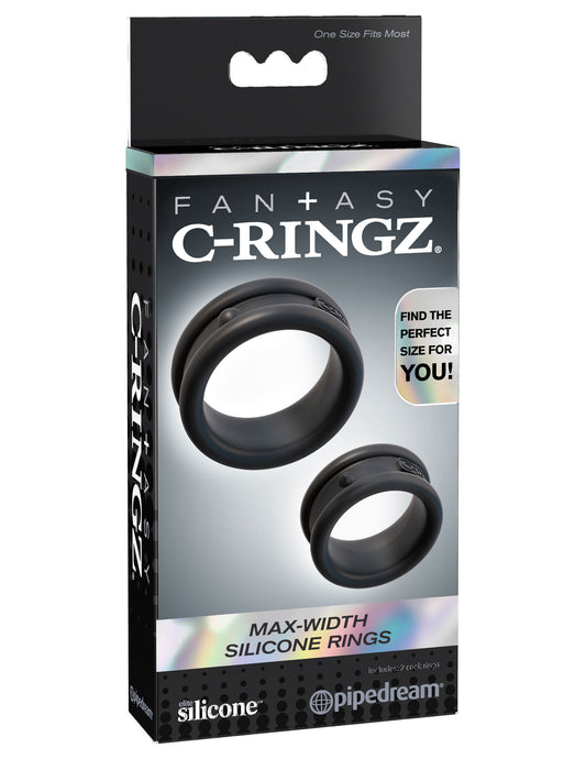 Fantasy C-Ringz Max Width Silicone Rings - Black | 603912358414 | Available at EroticWarehouse.com