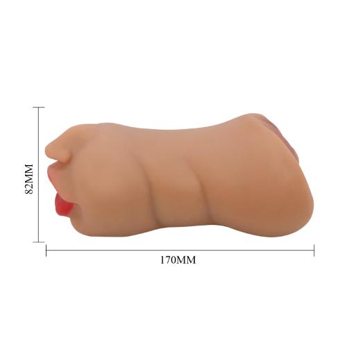 Zoey Mouth And Pussy Double Entrance Masturbator Sleeve - Brown | 6959532360165 | Available at EroticWarehouse.com