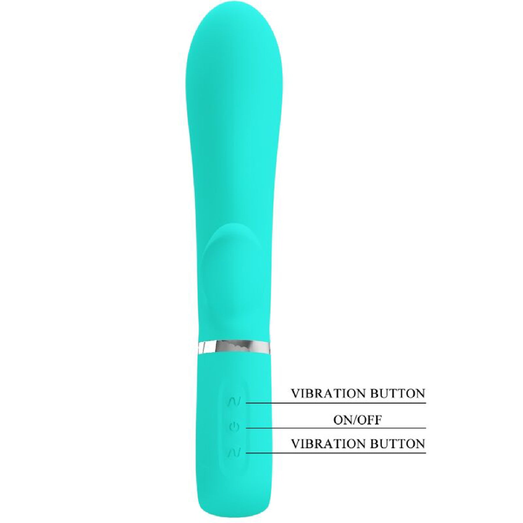 Thomas Super Soft Silicone Rabbit Vibrator - Turquoise | 6959532334937 | Available at EroticWarehouse.com