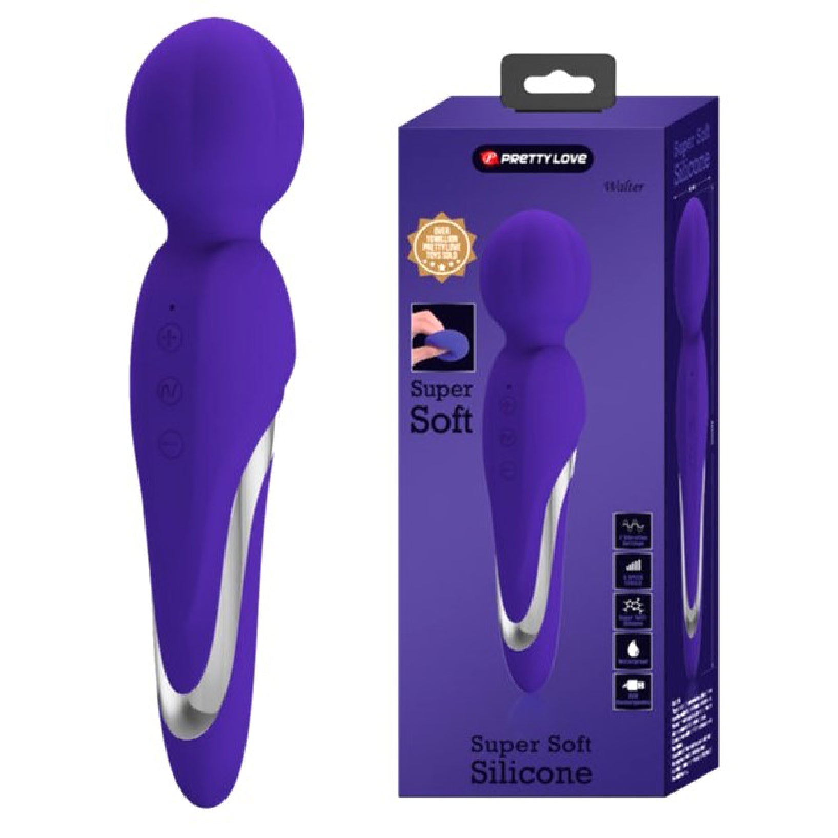 Walter Super Soft Silicone Wand - Violet | 6959532334777 | Available at EroticWarehouse.com