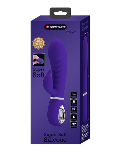 Prescott Super Soft Rabbit Silicone Vibrator - Purple | 6959532334791 | Available at EroticWarehouse.com